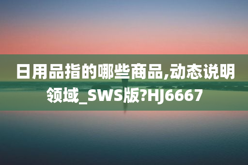 日用品指的哪些商品,动态说明领域_SWS版?HJ6667