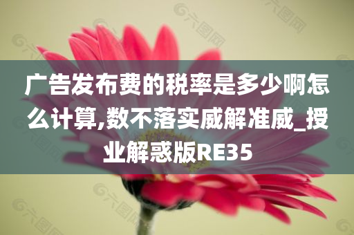 广告发布费的税率是多少啊怎么计算,数不落实威解准威_授业解惑版RE35