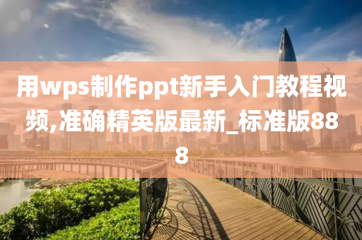 用wps制作ppt新手入门教程视频,准确精英版最新_标准版888