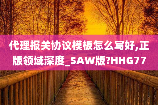 代理报关协议模板怎么写好,正版领域深度_SAW版?HHG77