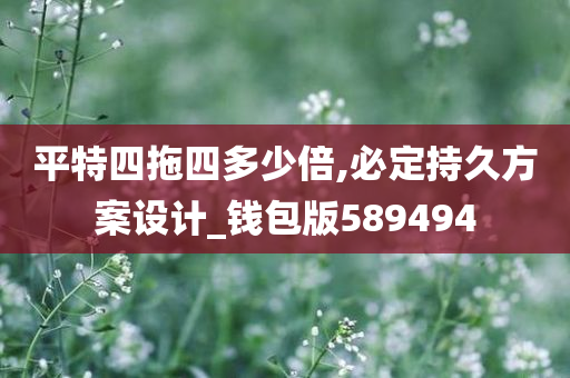 平特四拖四多少倍,必定持久方案设计_钱包版589494