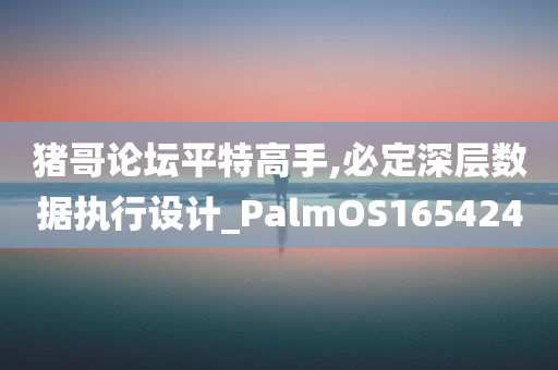 猪哥论坛平特高手,必定深层数据执行设计_PalmOS165424