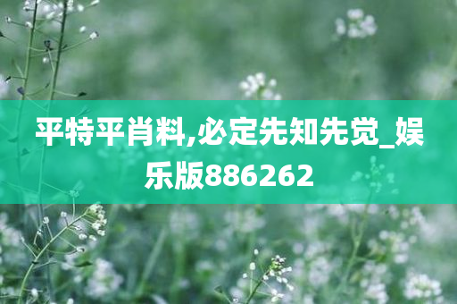 平特平肖料,必定先知先觉_娱乐版886262