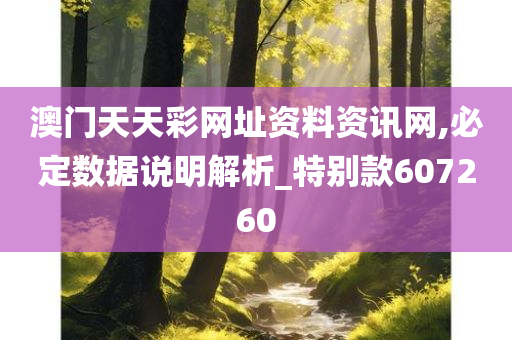 澳门天天彩网址资料资讯网,必定数据说明解析_特别款607260