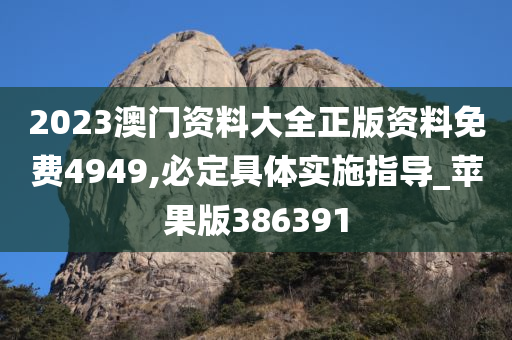 2023澳门资料大全正版资料免费4949,必定具体实施指导_苹果版386391