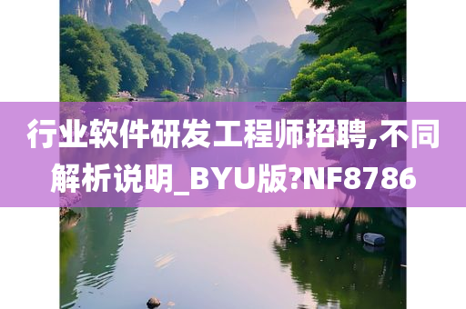 行业软件研发工程师招聘,不同解析说明_BYU版?NF8786