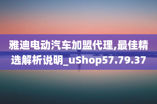 雅迪电动汽车加盟代理,最佳精选解析说明_uShop57.79.37