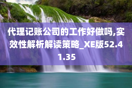 代理记账公司的工作好做吗,实效性解析解读策略_XE版52.41.35