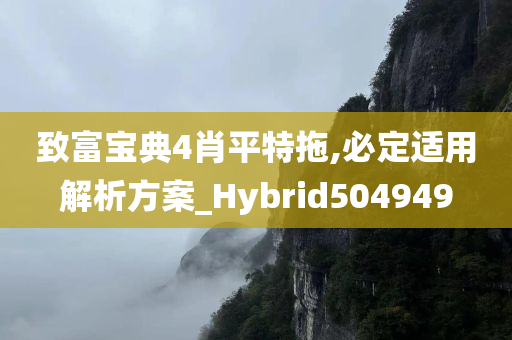 致富宝典4肖平特拖,必定适用解析方案_Hybrid504949