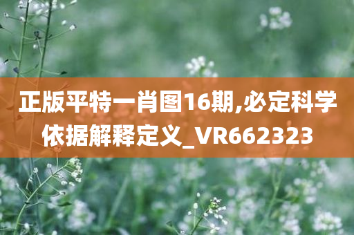 正版平特一肖图16期,必定科学依据解释定义_VR662323