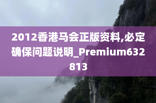 2012香港马会正版资料,必定确保问题说明_Premium632813