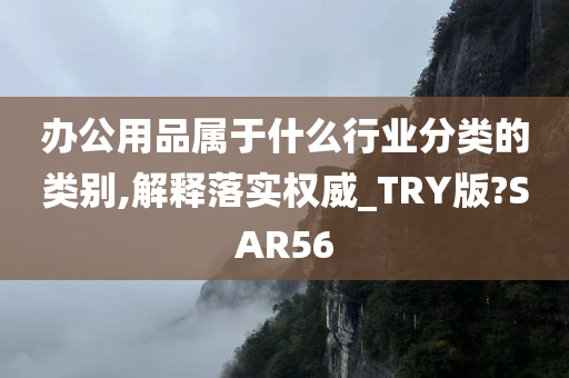 办公用品属于什么行业分类的类别,解释落实权威_TRY版?SAR56