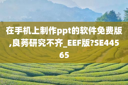 在手机上制作ppt的软件免费版,良莠研究不齐_EEF版?SE44565