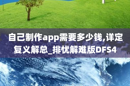 自己制作app需要多少钱,详定复义解总_排忧解难版DFS4