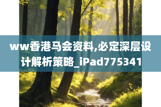 ww香港马会资料,必定深层设计解析策略_iPad775341