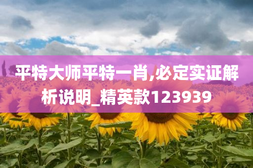 平特大师平特一肖,必定实证解析说明_精英款123939