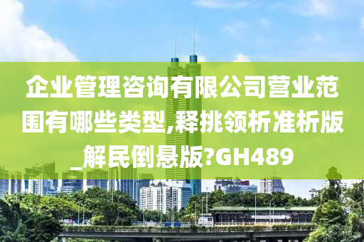 企业管理咨询有限公司营业范围有哪些类型,释挑领析准析版_解民倒悬版?GH489