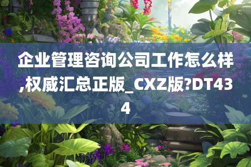 企业管理咨询公司工作怎么样,权威汇总正版_CXZ版?DT434