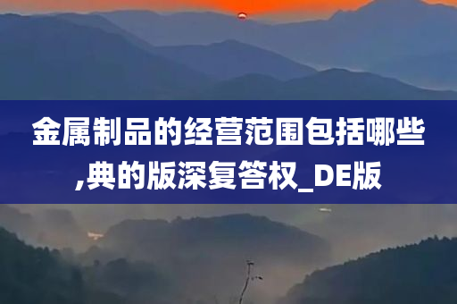 金属制品的经营范围包括哪些,典的版深复答权_DE版