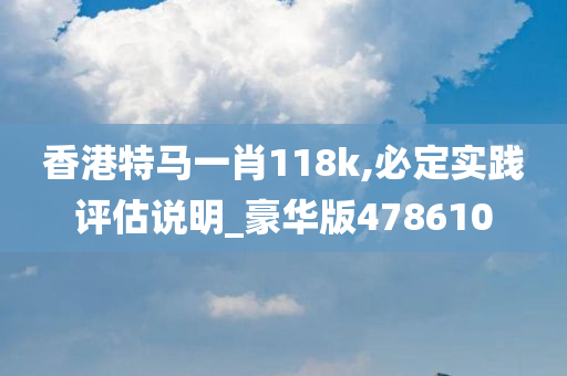 香港特马一肖118k,必定实践评估说明_豪华版478610