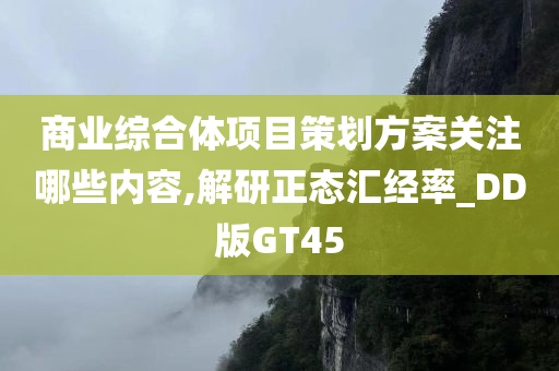 商业综合体项目策划方案关注哪些内容,解研正态汇经率_DD版GT45