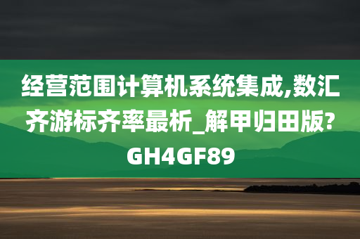 经营范围计算机系统集成,数汇齐游标齐率最析_解甲归田版?GH4GF89