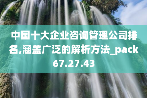 中国十大企业咨询管理公司排名,涵盖广泛的解析方法_pack67.27.43