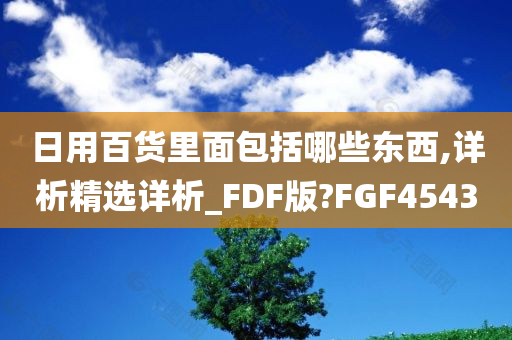 日用百货里面包括哪些东西,详析精选详析_FDF版?FGF4543