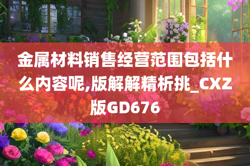 金属材料销售经营范围包括什么内容呢,版解解精析挑_CXZ版GD676