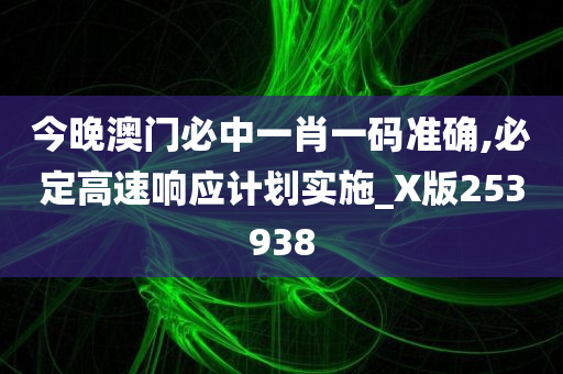 今晚澳门必中一肖一码准确,必定高速响应计划实施_X版253938