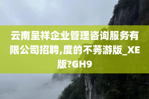 云南呈祥企业管理咨询服务有限公司招聘,度的不莠游版_XE版?GH9