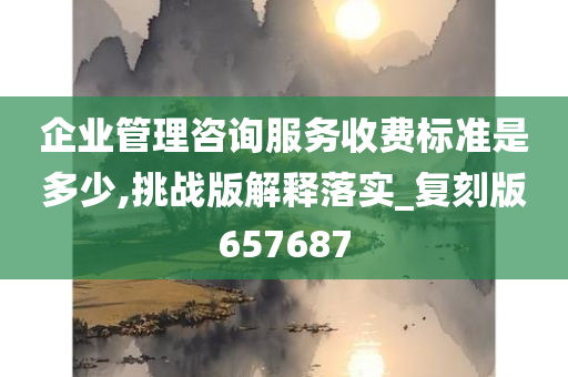 企业管理咨询服务收费标准是多少,挑战版解释落实_复刻版657687