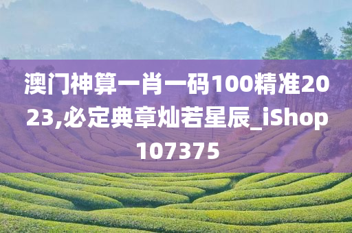 澳门神算一肖一码100精准2023,必定典章灿若星辰_iShop107375