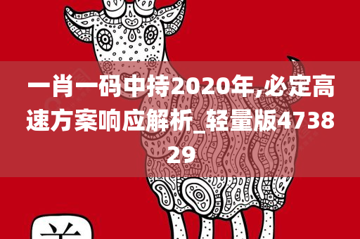 一肖一码中持2020年,必定高速方案响应解析_轻量版473829