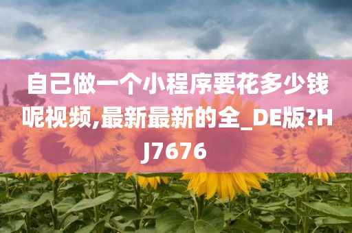 自己做一个小程序要花多少钱呢视频,最新最新的全_DE版?HJ7676