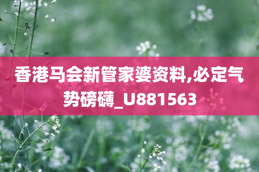 香港马会新管家婆资料,必定气势磅礴_U881563