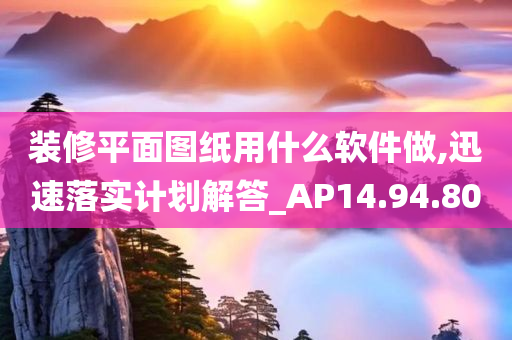 装修平面图纸用什么软件做,迅速落实计划解答_AP14.94.80