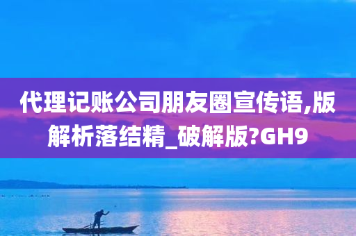 代理记账公司朋友圈宣传语,版解析落结精_破解版?GH9