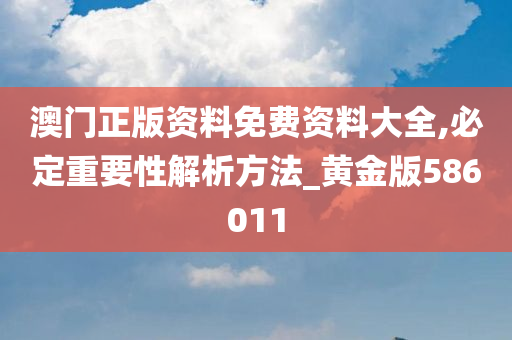 澳门正版资料免费资料大全,必定重要性解析方法_黄金版586011