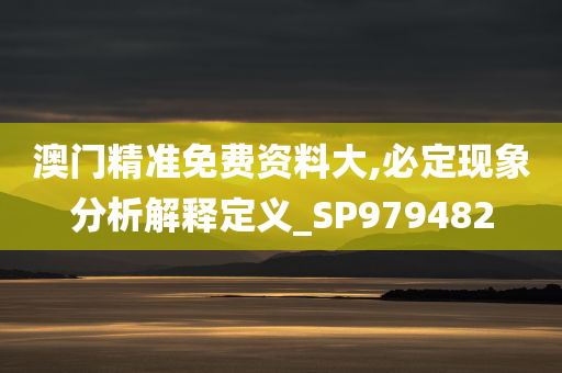 澳门精准免费资料大,必定现象分析解释定义_SP979482