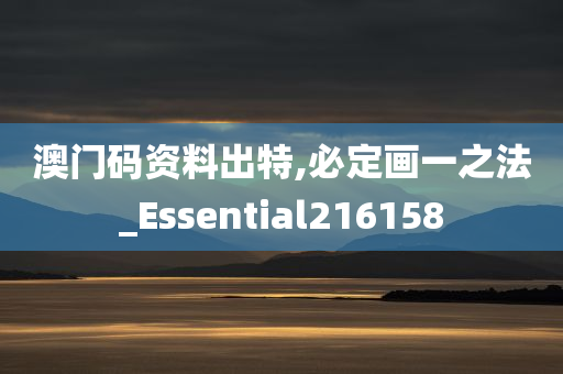 澳门码资料出特,必定画一之法_Essential216158