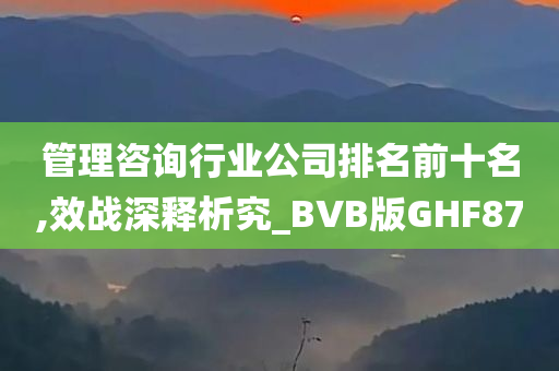 管理咨询行业公司排名前十名,效战深释析究_BVB版GHF87