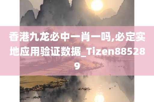 香港九龙必中一肖一吗,必定实地应用验证数据_Tizen885289