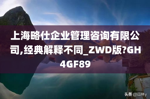 上海略仕企业管理咨询有限公司,经典解释不同_ZWD版?GH4GF89