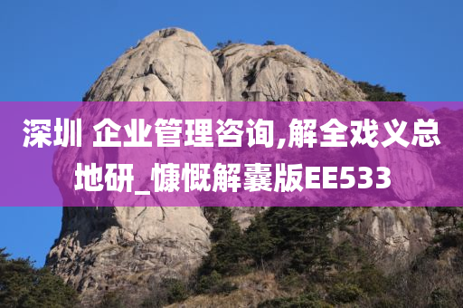 深圳 企业管理咨询,解全戏义总地研_慷慨解囊版EE533