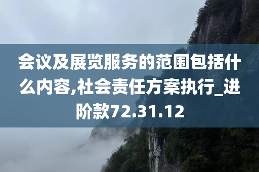 会议及展览服务的范围包括什么内容,社会责任方案执行_进阶款72.31.12