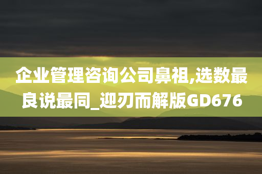 企业管理咨询公司鼻祖,选数最良说最同_迎刃而解版GD676