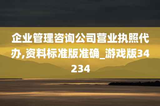 企业管理咨询公司营业执照代办,资料标准版准确_游戏版34234