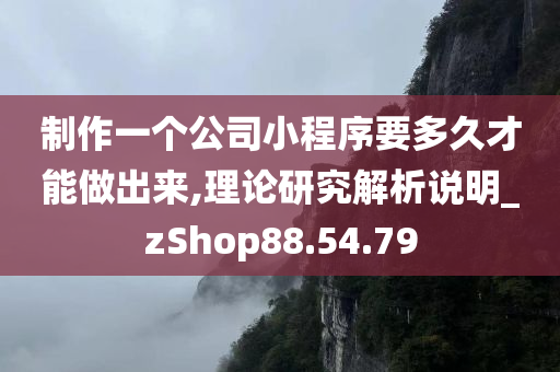 制作一个公司小程序要多久才能做出来,理论研究解析说明_zShop88.54.79