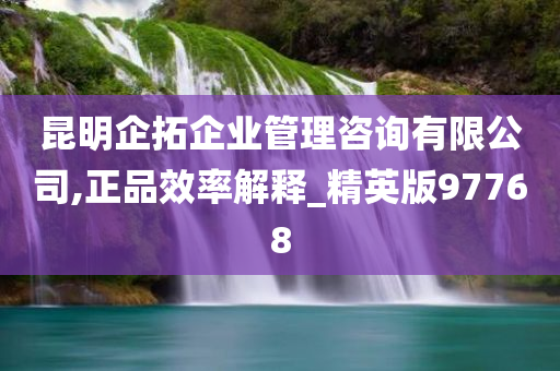 昆明企拓企业管理咨询有限公司,正品效率解释_精英版97768